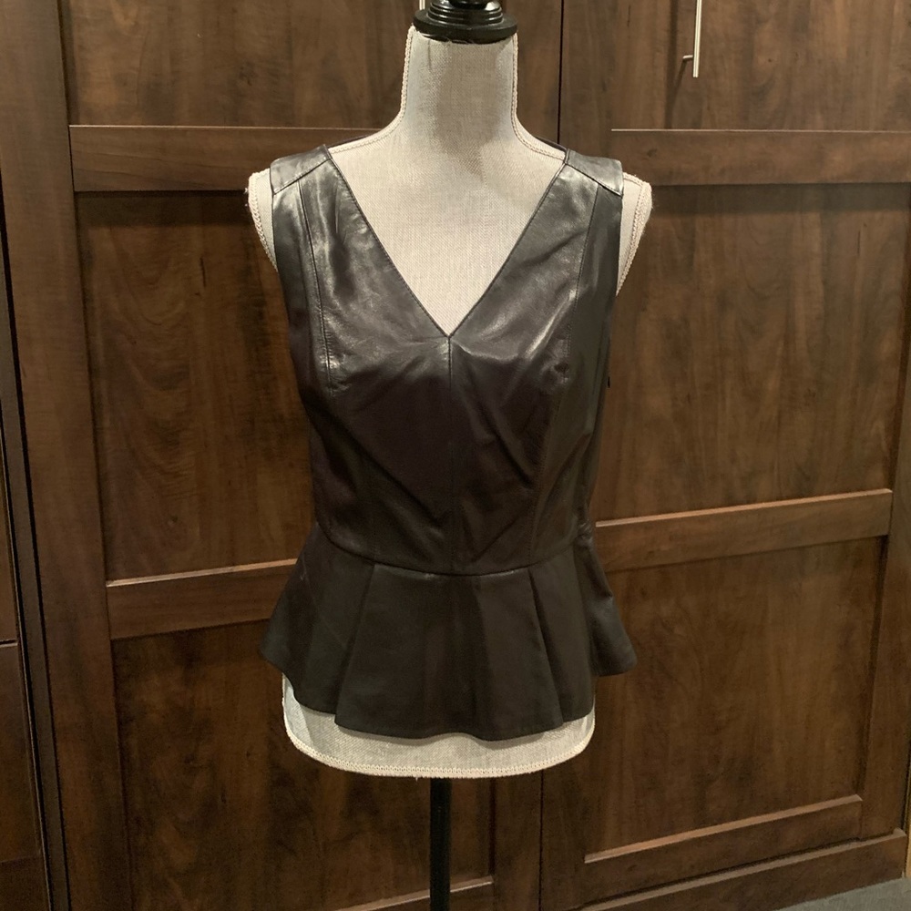 Robert Rodriguez sleeveless leather top